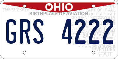 OH license plate GRS4222