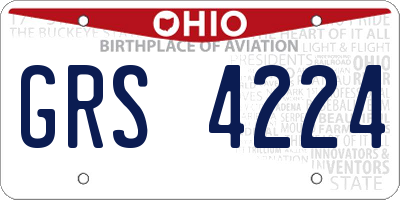 OH license plate GRS4224