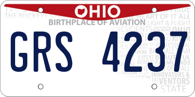 OH license plate GRS4237