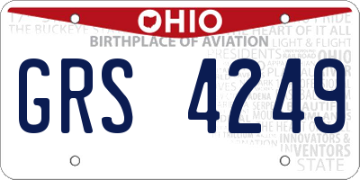 OH license plate GRS4249