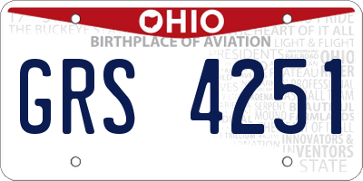 OH license plate GRS4251
