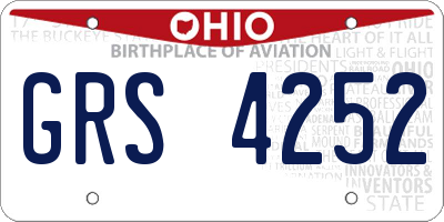 OH license plate GRS4252