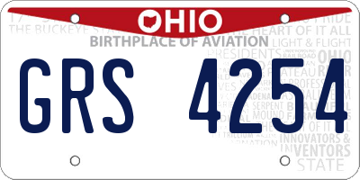 OH license plate GRS4254