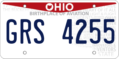 OH license plate GRS4255