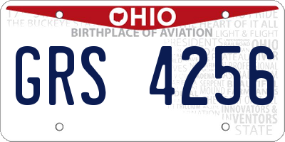 OH license plate GRS4256