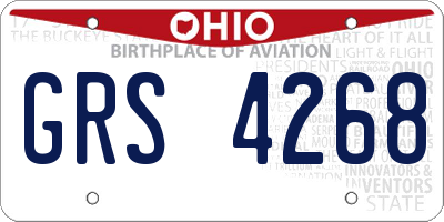 OH license plate GRS4268