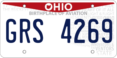 OH license plate GRS4269