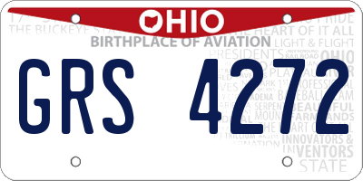 OH license plate GRS4272