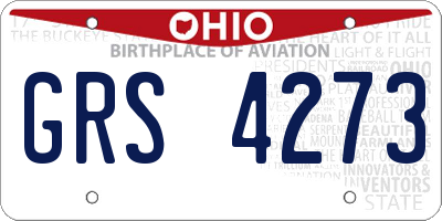 OH license plate GRS4273