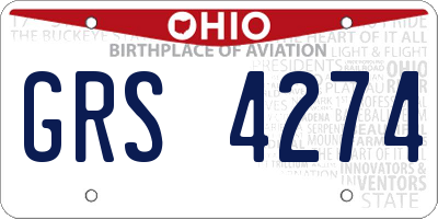 OH license plate GRS4274
