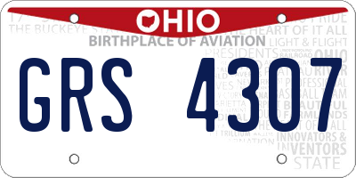 OH license plate GRS4307