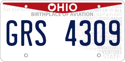 OH license plate GRS4309