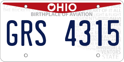 OH license plate GRS4315