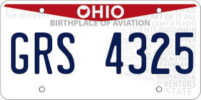 OH license plate GRS4325