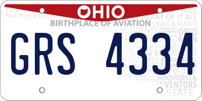 OH license plate GRS4334