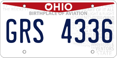 OH license plate GRS4336