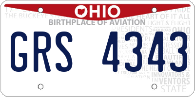 OH license plate GRS4343