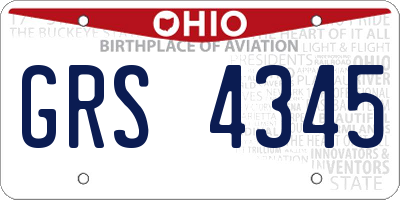 OH license plate GRS4345