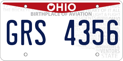 OH license plate GRS4356