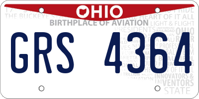 OH license plate GRS4364