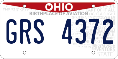 OH license plate GRS4372
