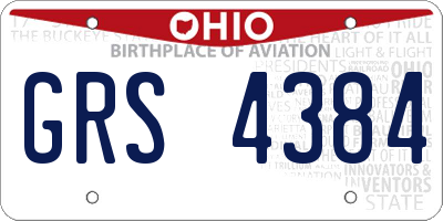 OH license plate GRS4384