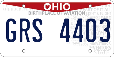 OH license plate GRS4403