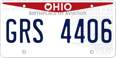 OH license plate GRS4406