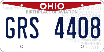 OH license plate GRS4408