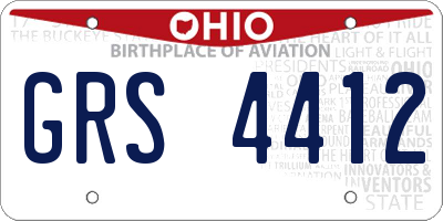 OH license plate GRS4412