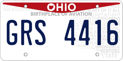 OH license plate GRS4416