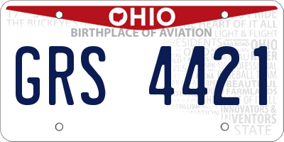 OH license plate GRS4421