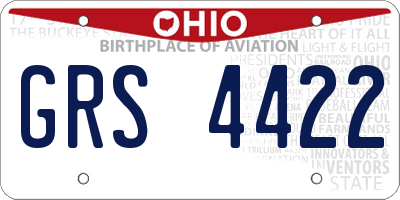 OH license plate GRS4422