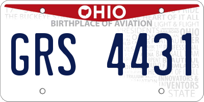 OH license plate GRS4431