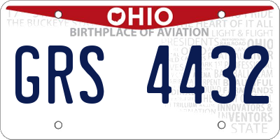 OH license plate GRS4432