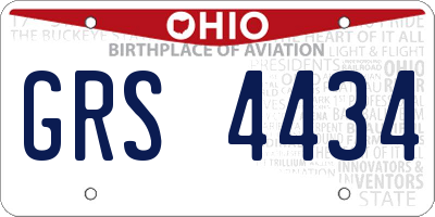 OH license plate GRS4434