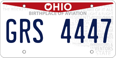 OH license plate GRS4447