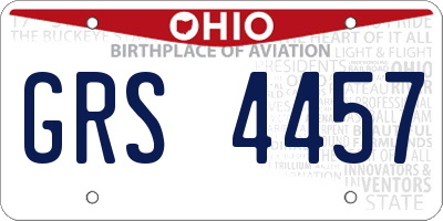 OH license plate GRS4457