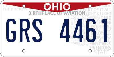 OH license plate GRS4461