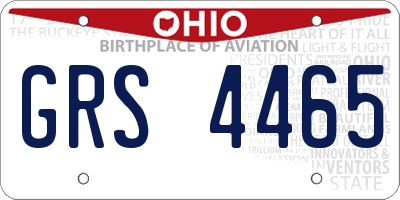 OH license plate GRS4465