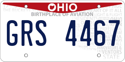 OH license plate GRS4467