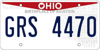OH license plate GRS4470