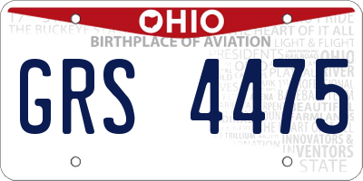 OH license plate GRS4475