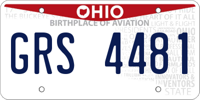 OH license plate GRS4481