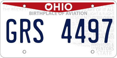 OH license plate GRS4497