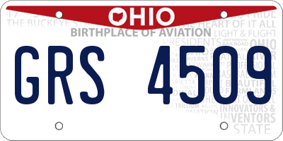 OH license plate GRS4509