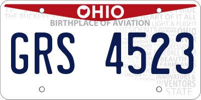 OH license plate GRS4523
