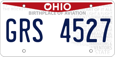 OH license plate GRS4527