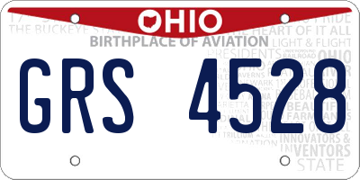 OH license plate GRS4528