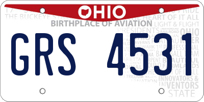 OH license plate GRS4531